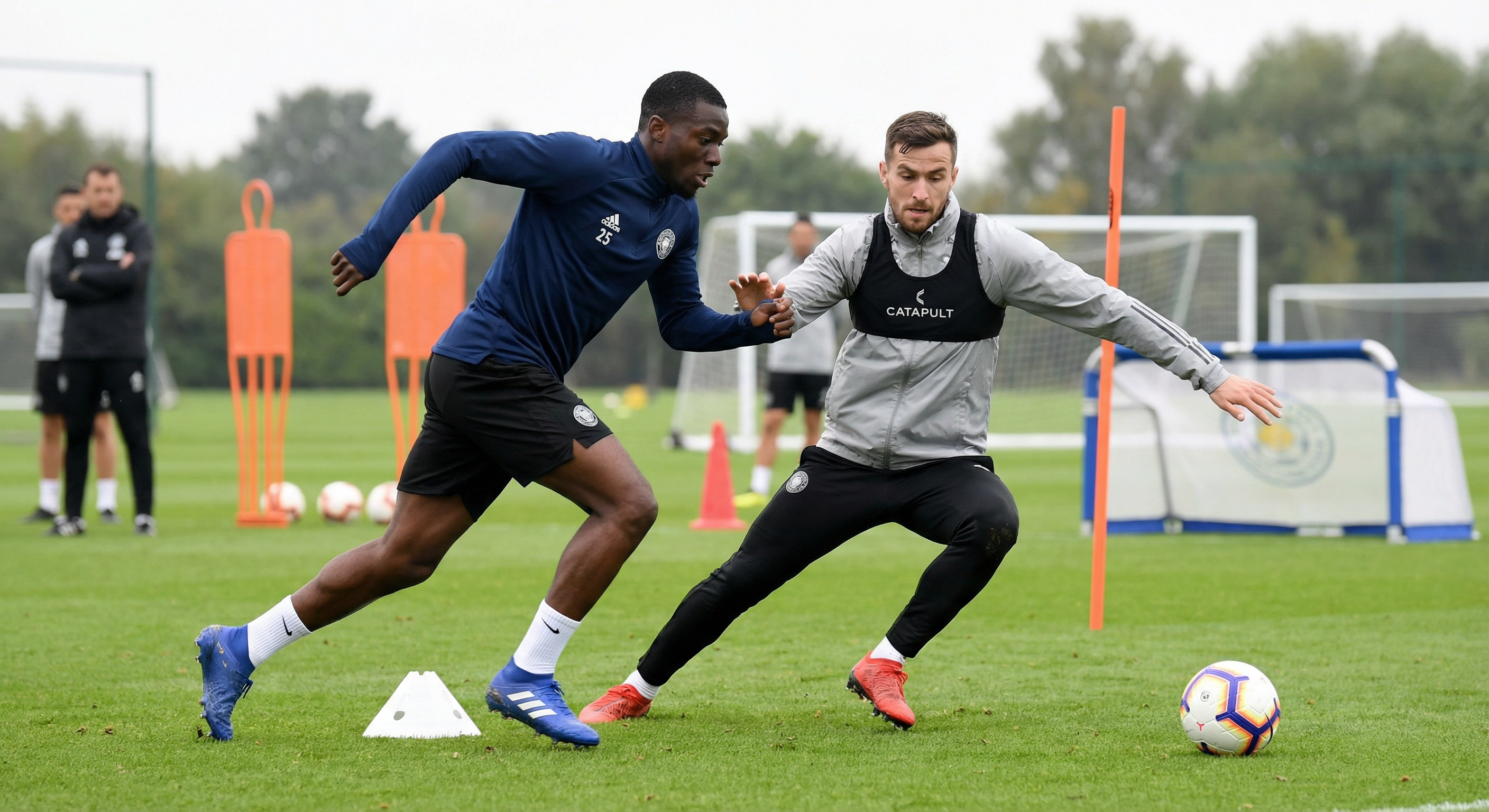 Two players in a training environment